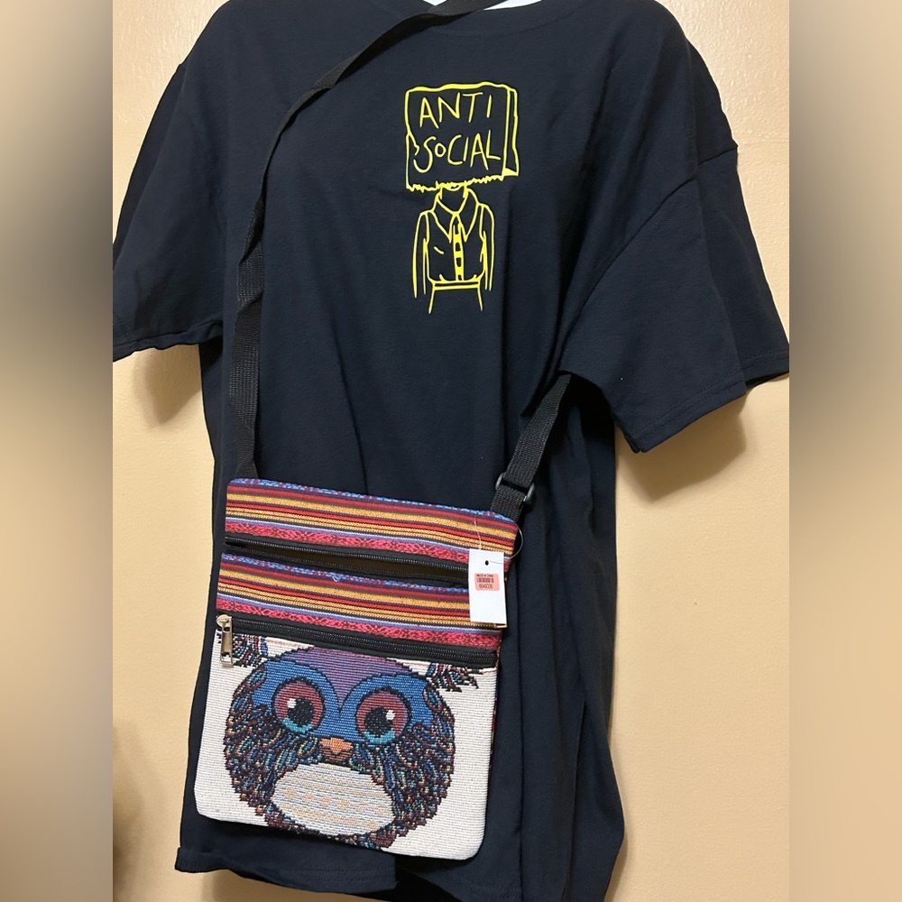 NWT Jaqcquard Pattern Owl Crossbody Bag
